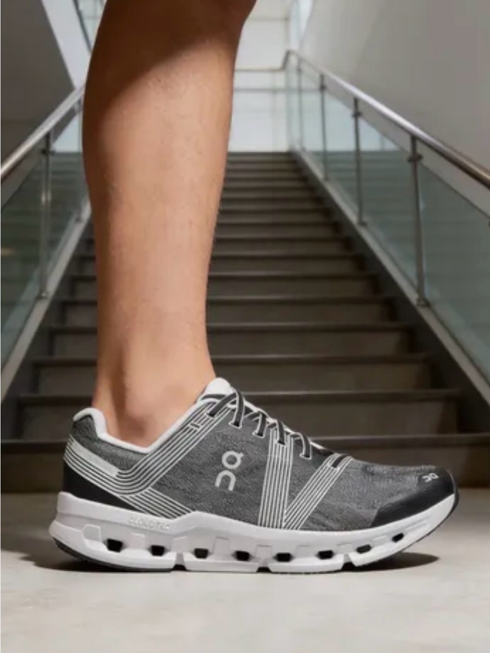 On Running Men's Grey and White Athletic Shoes